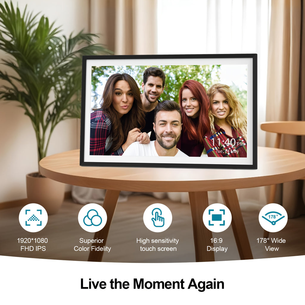Apolosign Smart Wifi Digital Photo Frame - 10.1/15.6" 1080P HD IPS Display, 32GB Memory, Instant Photo & Video Sharing Via App/Email, Premium Texture & Elegant Gift Box - Meaningful Anniversary Gift for Parents, Wall & Tabletop Frames