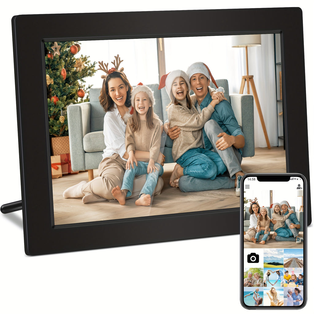 Veidoo 10.1-Inch Wifi Digital Photo Frame with IPS Touchscreen, Featuring 32GB of Built-In Memory. The Digital Frame Rotates Automatically And Allows for The Upload of Portraits And Landscapes