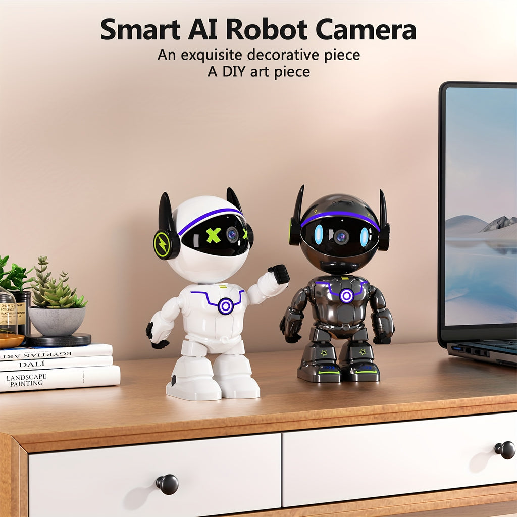5MP HD Smart Phone Robot Camera, Indoor Cameras with Audio And Video, Security Cameras Wireless Outdoor Indoor, Pet Camera for Cat Dog, 360 Degree Night Vision Nanny Camera for Bedroom, Two Way Audio, Motion Detection, Gifts for Home Security