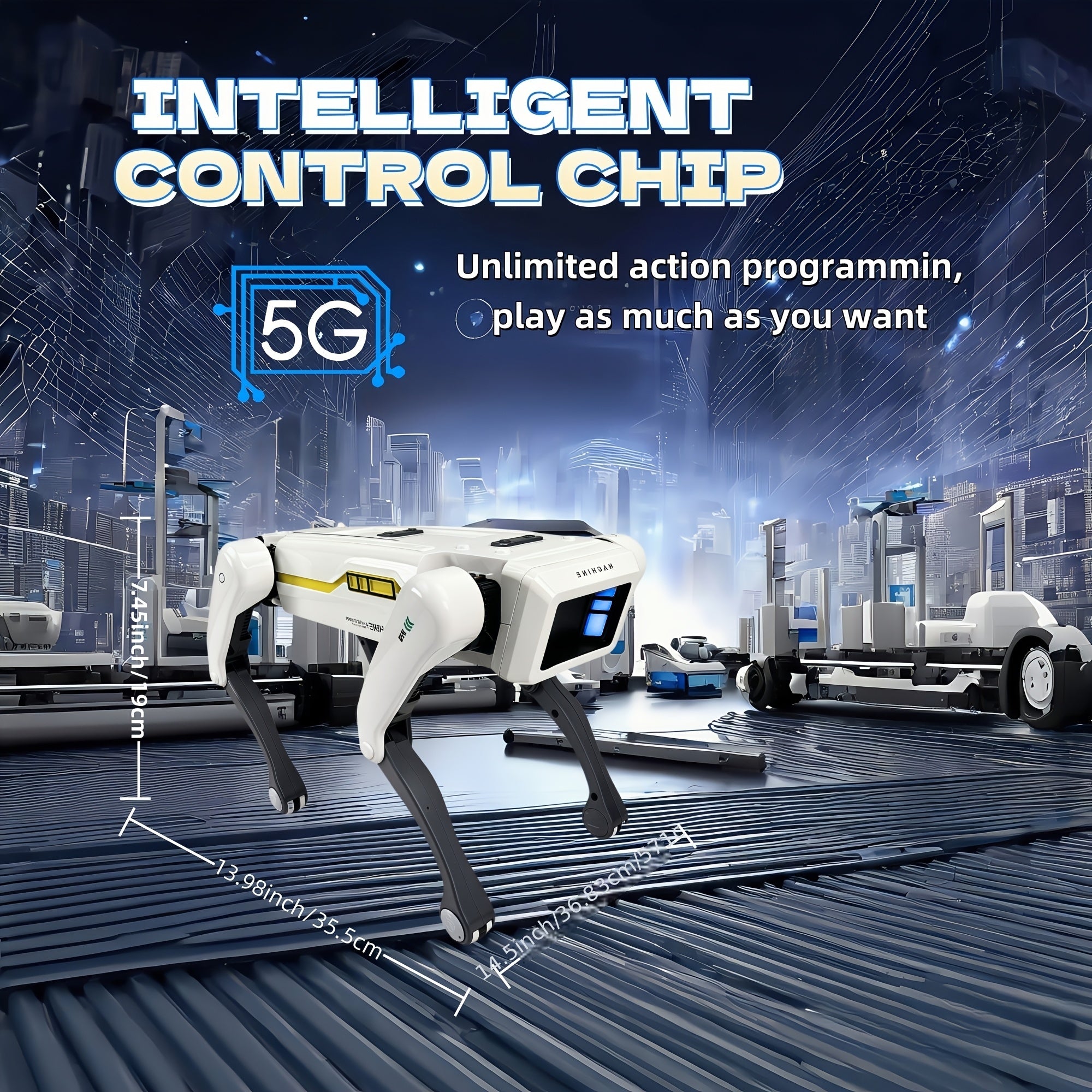 Smart Robot Dog, Wireless Remote Control Dog, AI Voice Control Connect to Phone, Can Dance, Voice Control, APP Control, Programmable Support Voice Commands, Combination of Technology And Intelligence, Suitable for Cultivating Scientific Interests