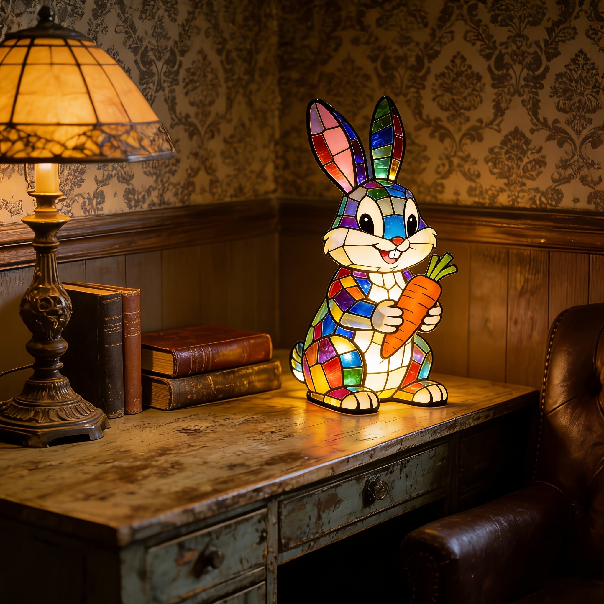 Cute Rabbit Night Light, Warm Toned And Quirky Style, Desktop Light, Suitable for Home Decoration, with Lamp Rabbit Statue, Can Be Used As Bedside Lamp Or Desktop Decoration, Perfect Gift for Animal Lovers