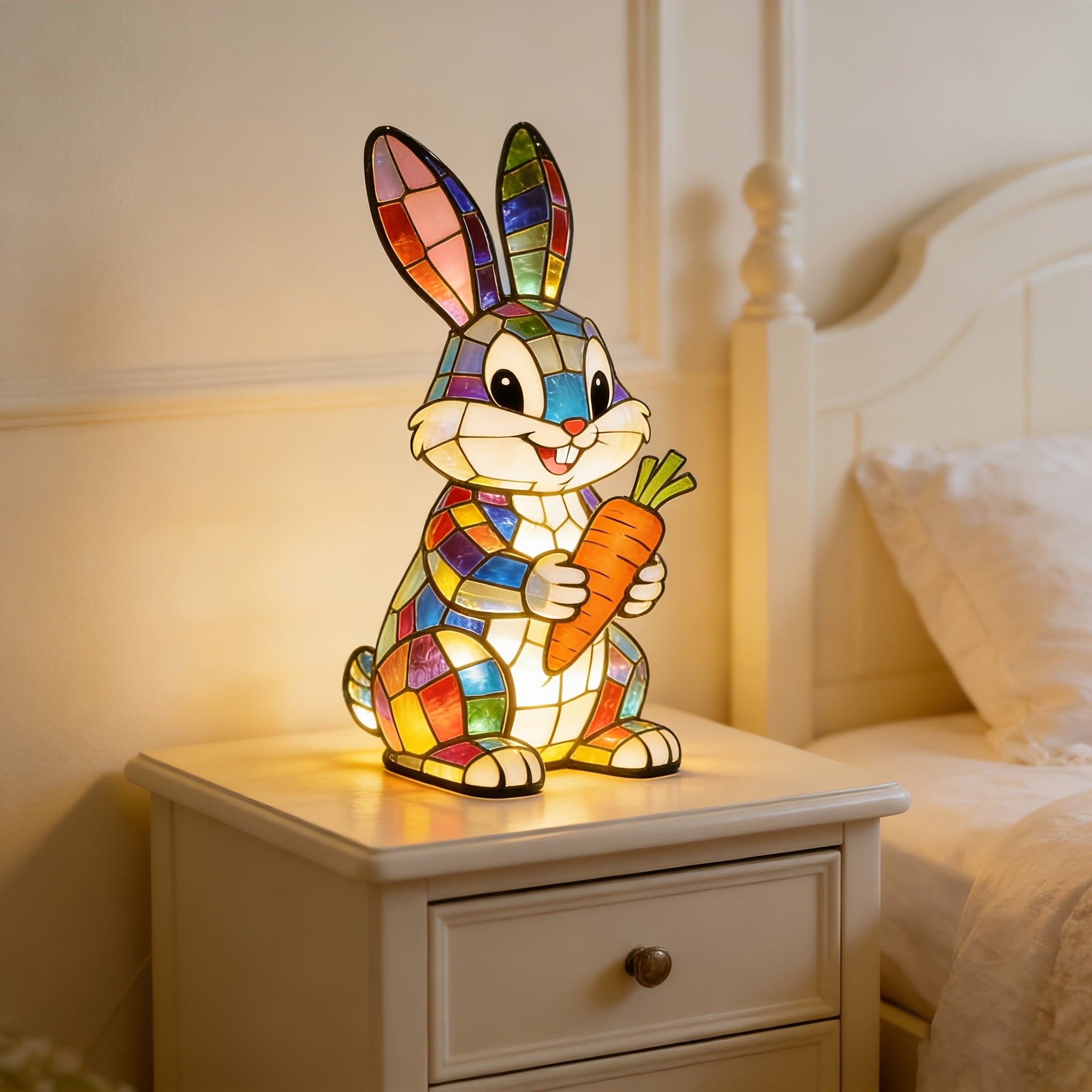 Cute Rabbit Night Light, Warm Toned And Quirky Style, Desktop Light, Suitable for Home Decoration, with Lamp Rabbit Statue, Can Be Used As Bedside Lamp Or Desktop Decoration, Perfect Gift for Animal Lovers