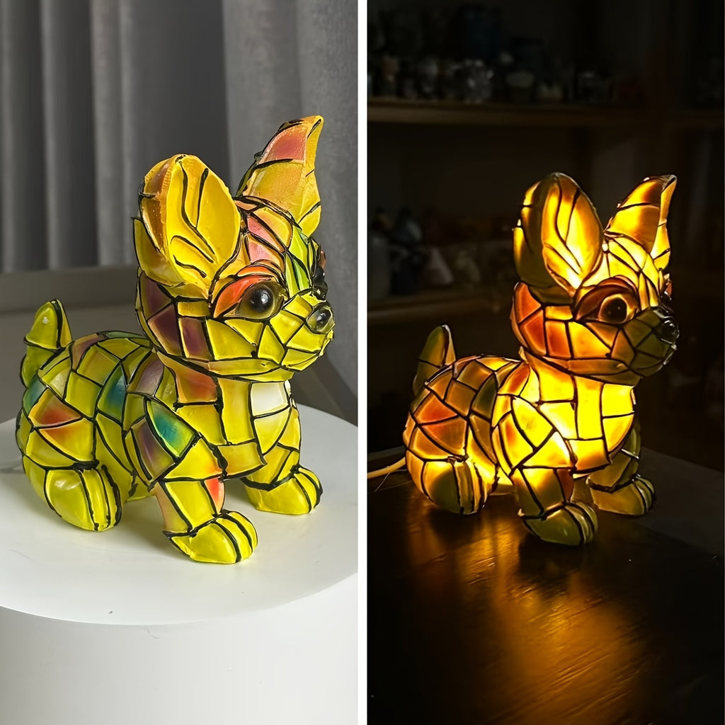 1 Chihuahua-shaped Table Lamp- 3D Sitting Puppy Desk Light with Low Voltage for Bedside, Perfect for Pet Lovers, Cute Bedroom Night Light, Dorm Decor(plastic/resin Material)- an Ideal Gift for Chihuahua Owners