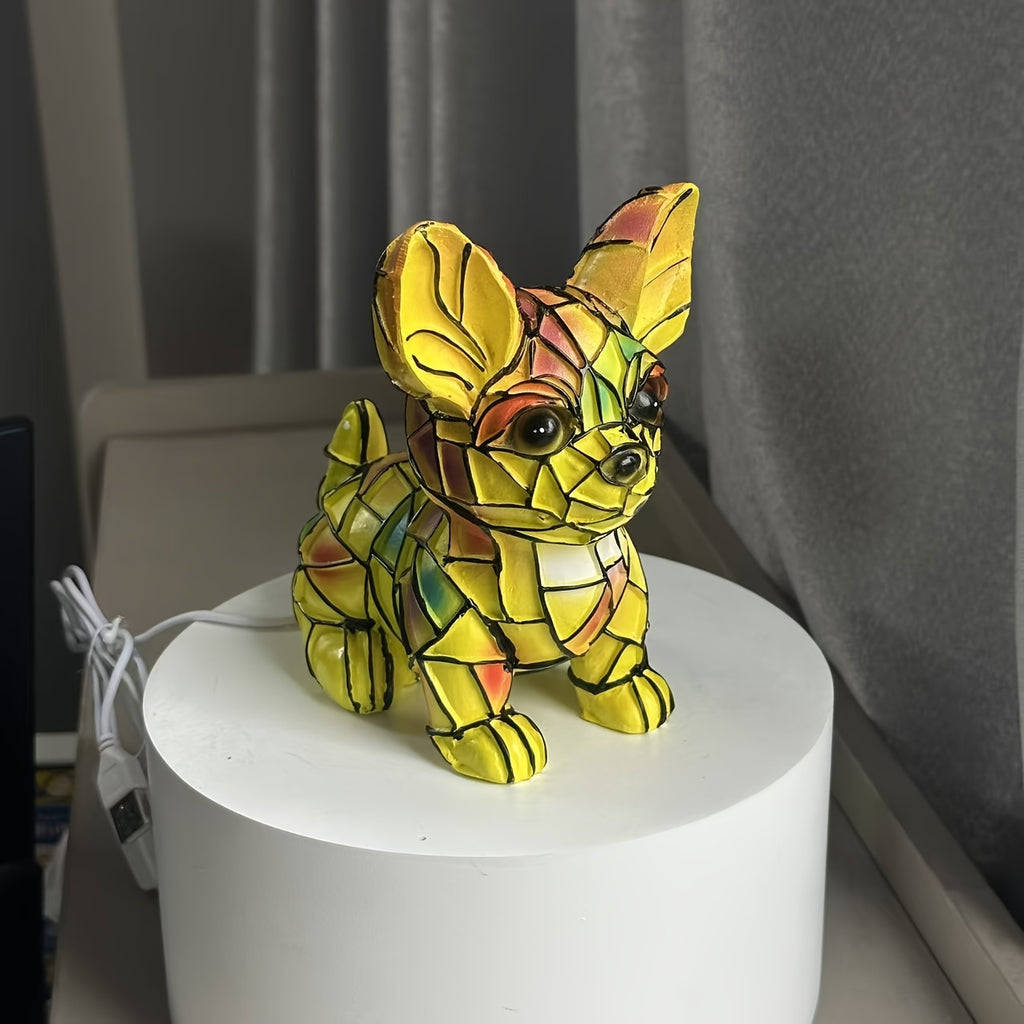 1 Chihuahua-shaped Table Lamp- 3D Sitting Puppy Desk Light with Low Voltage for Bedside, Perfect for Pet Lovers, Cute Bedroom Night Light, Dorm Decor(plastic/resin Material)- an Ideal Gift for Chihuahua Owners
