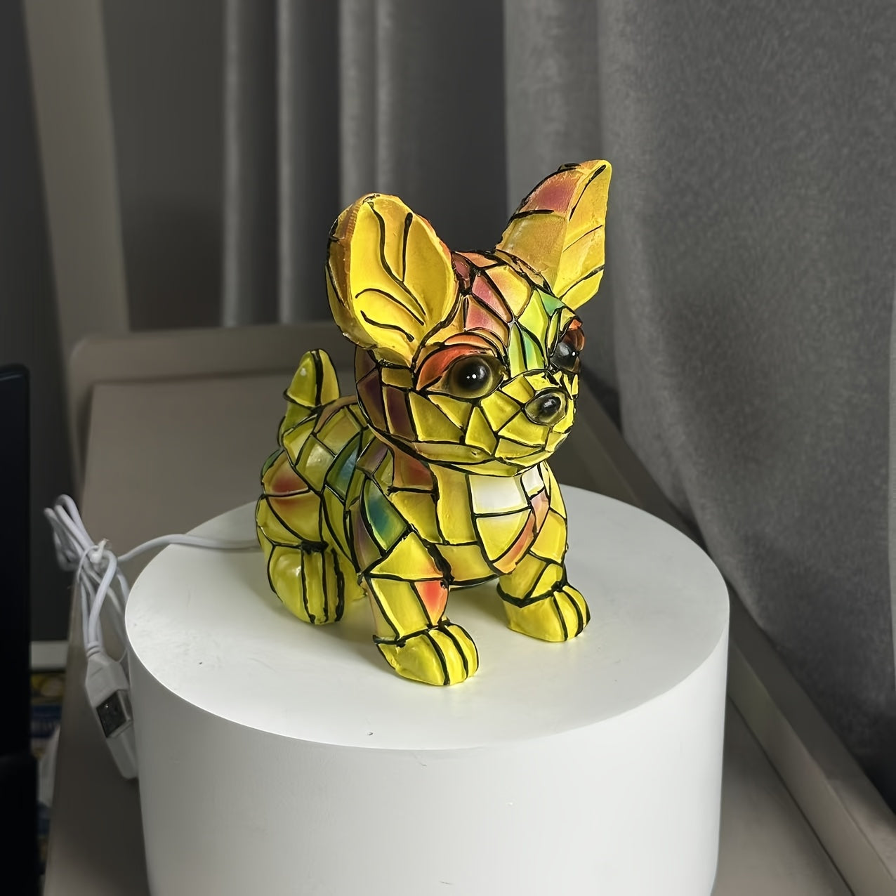 1 Chihuahua-shaped Table Lamp- 3D Sitting Puppy Desk Light with Low Voltage for Bedside, Perfect for Pet Lovers, Cute Bedroom Night Light, Dorm Decor(plastic/resin Material)- an Ideal Gift for Chihuahua Owners