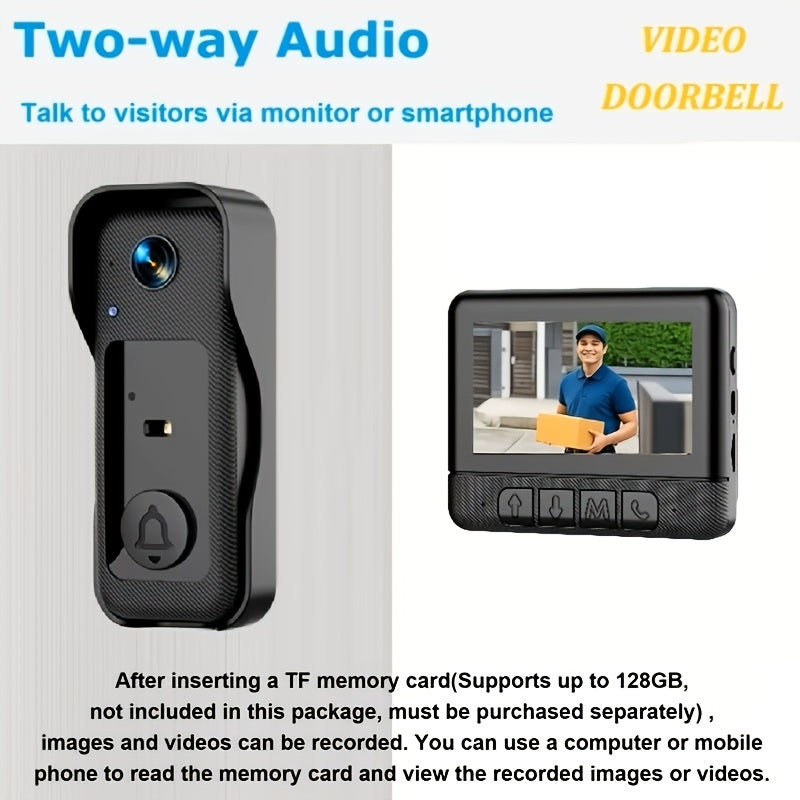 Special ! Smart Wireless Video Doorbell, Display Screen Versions And Chime Versions. Check The SKU Images Carefully And Choose According To Your Needs. 2-way Intercom, Night Vision, Large Battery, Easy Installation. Perfect Holiday Gift Choice!