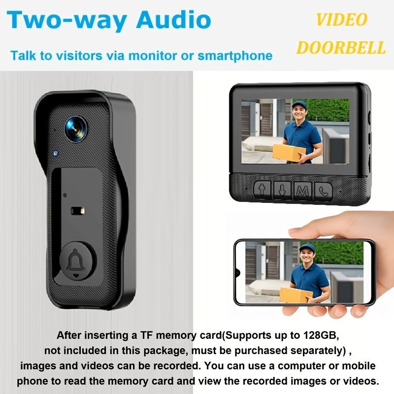 Special ! Smart Wireless Video Doorbell, Display Screen Versions And Chime Versions. Check The SKU Images Carefully And Choose According To Your Needs. 2-way Intercom, Night Vision, Large Battery, Easy Installation. Perfect Holiday Gift Choice!