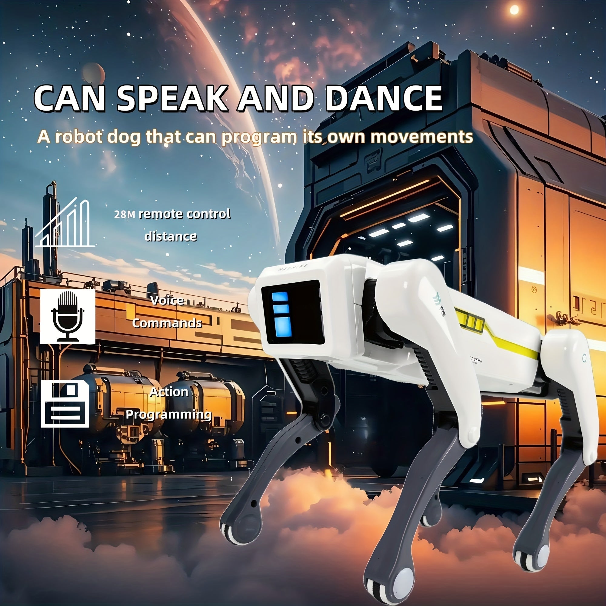 Smart Robot Dog, Wireless Remote Control Dog, AI Voice Control Connect to Phone, Can Dance, Voice Control, APP Control, Programmable Support Voice Commands, Combination of Technology And Intelligence, Suitable for Cultivating Scientific Interests